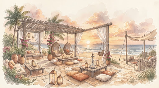 Boho Beach Canopy Rig & Lanterns